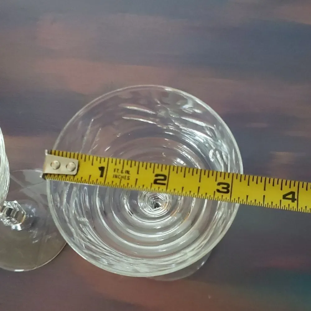 Set of 3 Vintage Crystal Wine Glasses